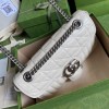 GG Marmont matelasse in white leather medium bag