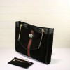 Gucci Rajah Large Suede Tote Black