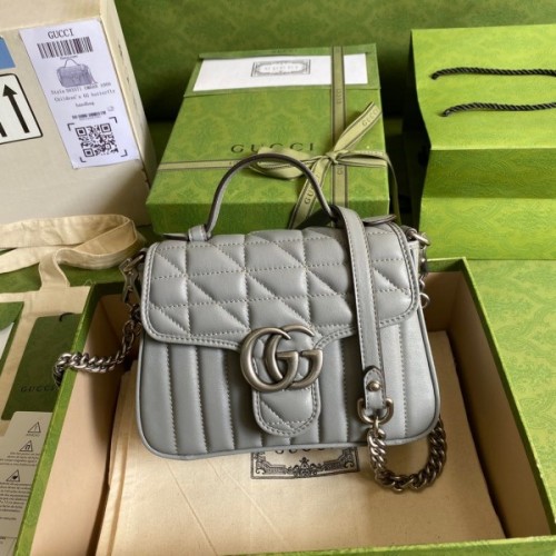 Gucci GG Marmont mini top handle bag in gray