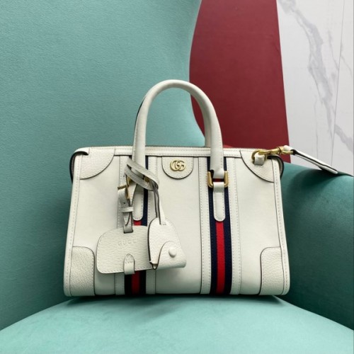 Gucci mini white leather double G bag