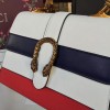 Gucci Dionysus medium top handle bag white/blue/red leather