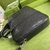 GG embossed briefcase in black leather