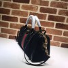 Gucci gg supreme black velvet handle bag