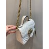 Gucci GG Marmont Small White Leather Bag