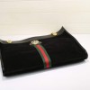 Gucci Rajah Large Suede Tote Black