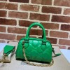 Gucci GG Matelassé leather small duffle green bag