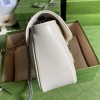 GG Marmont matelasse in white leather medium bag