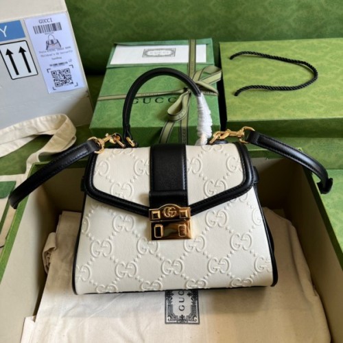 Gucci white medium GG handle bag