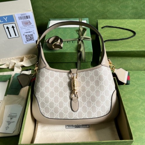 Gucci Jackie 1961 small GG beige / white shoulder bag