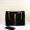 Gucci Rajah Large Suede Tote Black