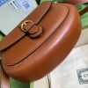 Gucci Embossed brown leather shoulder bag