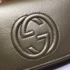 Gucci Interlocking GG Gold Leather