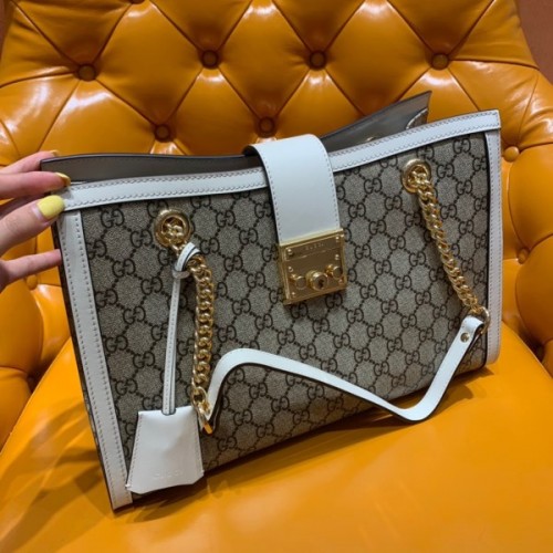 Gucci Padlock Small GG White Shoulder Bag