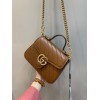 Gucci GG Marmont Small Beige Leather Bag 02