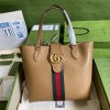 Gucci Dahlia Medium Tote Double G Brown Bag