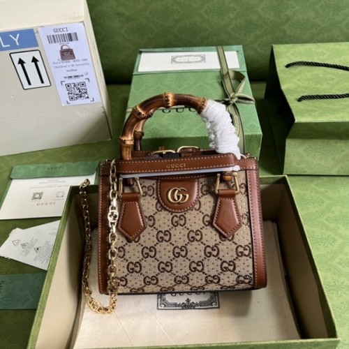 GUCCI Diana bamboo handle Bag