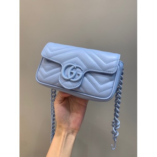 Gucci GG Marmont blue belt bag