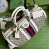Gucci large top canvas leather double G bag