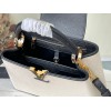 Louis Vuitton Capucines BB ecru canvas black bag