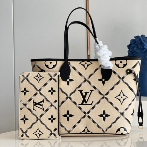 Louis Vuitton White Neverfull Maletage M46040