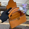 Louis Vuitton Capucines Brown Ostrich leather mini bag