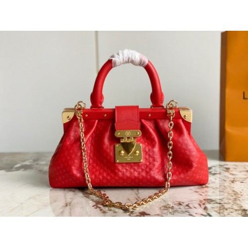 Louis Vuitton 2023 Monogram S Lock Red Clutch M46544