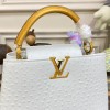 Louis Vuitton Capucines White Ostrich leather PM bag