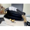 Louis Vuitton Capucines Mini ecru canvas black bag