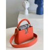 Louis Vuitton Capucines mini orange snake skin bag
