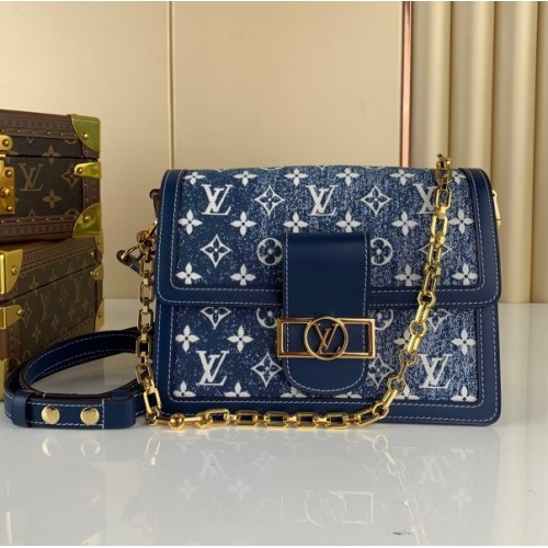 Louis Vuitton Mini Dauphine Blue Denim Leather M59609