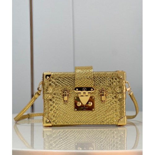 Louis Vuitton Petite Malle Python Gold Leather N80113 Bag