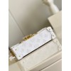Louis Vuitton Petite Malle white calfskin leather bag