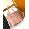 Louis Vuitton Neverfull bicolor cream pink monogram bag 35cm