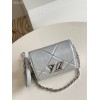 Louis Vuitton Twist MM Epi Silver Leather