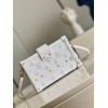 Louis Vuitton Petite Malle white calfskin leather bag