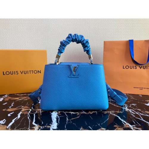 Louis Vuitton Capucines MM Blue Bag