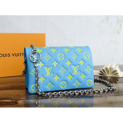 LV Pochette Coussin Bag Blue 20cm