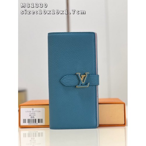 Louis Vuitton Vertical long blue wallet