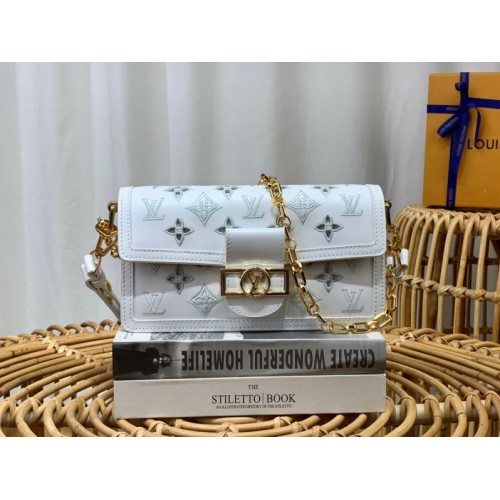 Louis Vuitton Dauphine East West Metis White Leather Bag