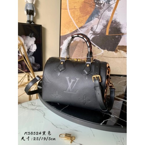 Louis Vuitton Speedy Bandoulière 25 Black Leather m58524