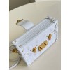Louis Vuitton Petite Malle white calfskin leather bag