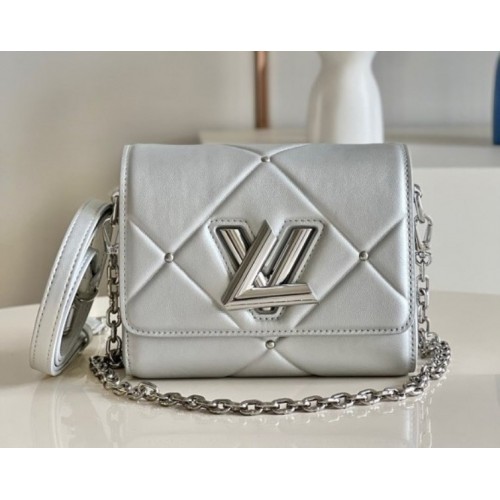 Louis Vuitton Twist MM Epi Silver Leather