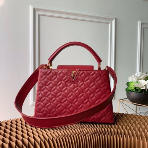 Louis Vuitton Quilting Capucines PM Red 31cm