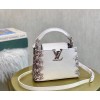 Louis Vuitton Capucines Mini White Lizard Leather 21cm