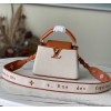 Louis Vuitton Capucines mini ecru canvas brown bag