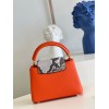Louis Vuitton Capucines mini orange snake skin bag