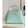 Louis Vuitton Capucines MM Taurillon Green Leather Bag