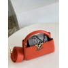 Louis Vuitton Capucines mini orange snake skin bag