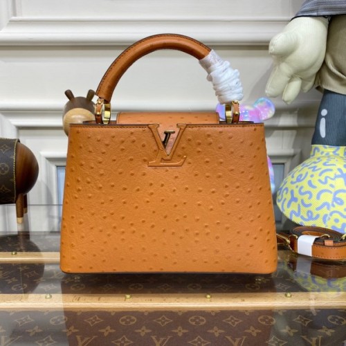 Louis Vuitton Capucines Brown Ostrich leather PM/MM bag