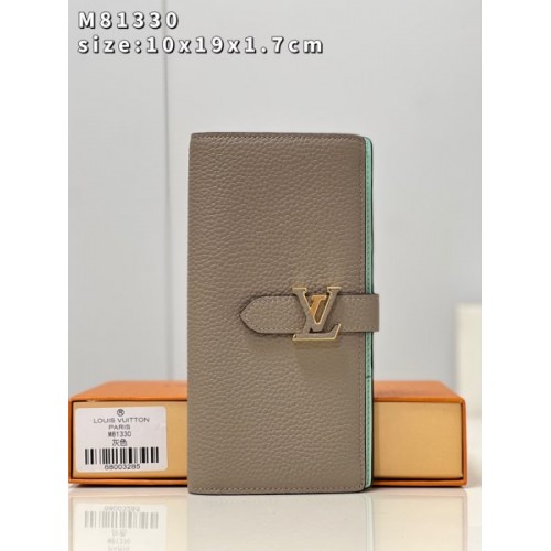 Louis Vuitton Vertical long gray wallet